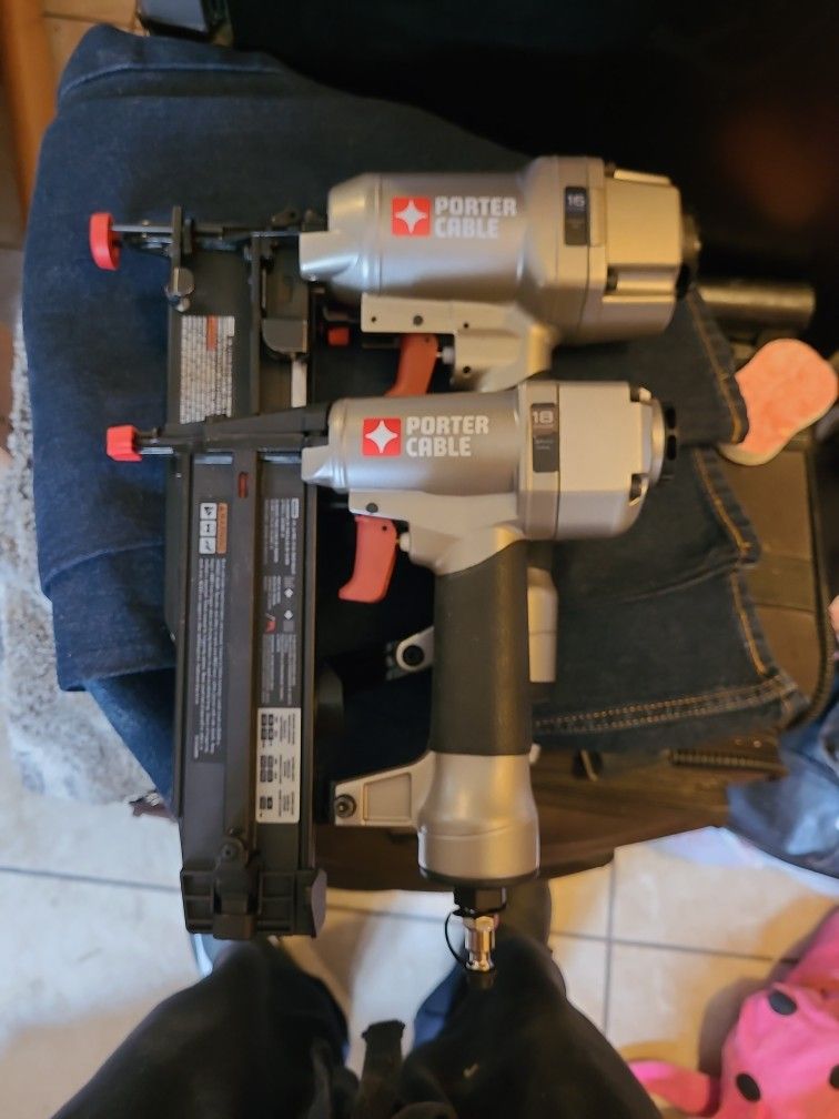 New Air Nail Guns Porter Cable 16 Gauge Strait Nail & 18 Gauge Brad Nail