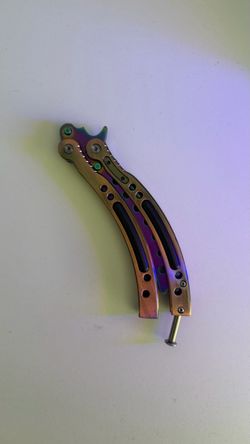 Rainbow Titanium Trainers Butterfly Knife Balisong