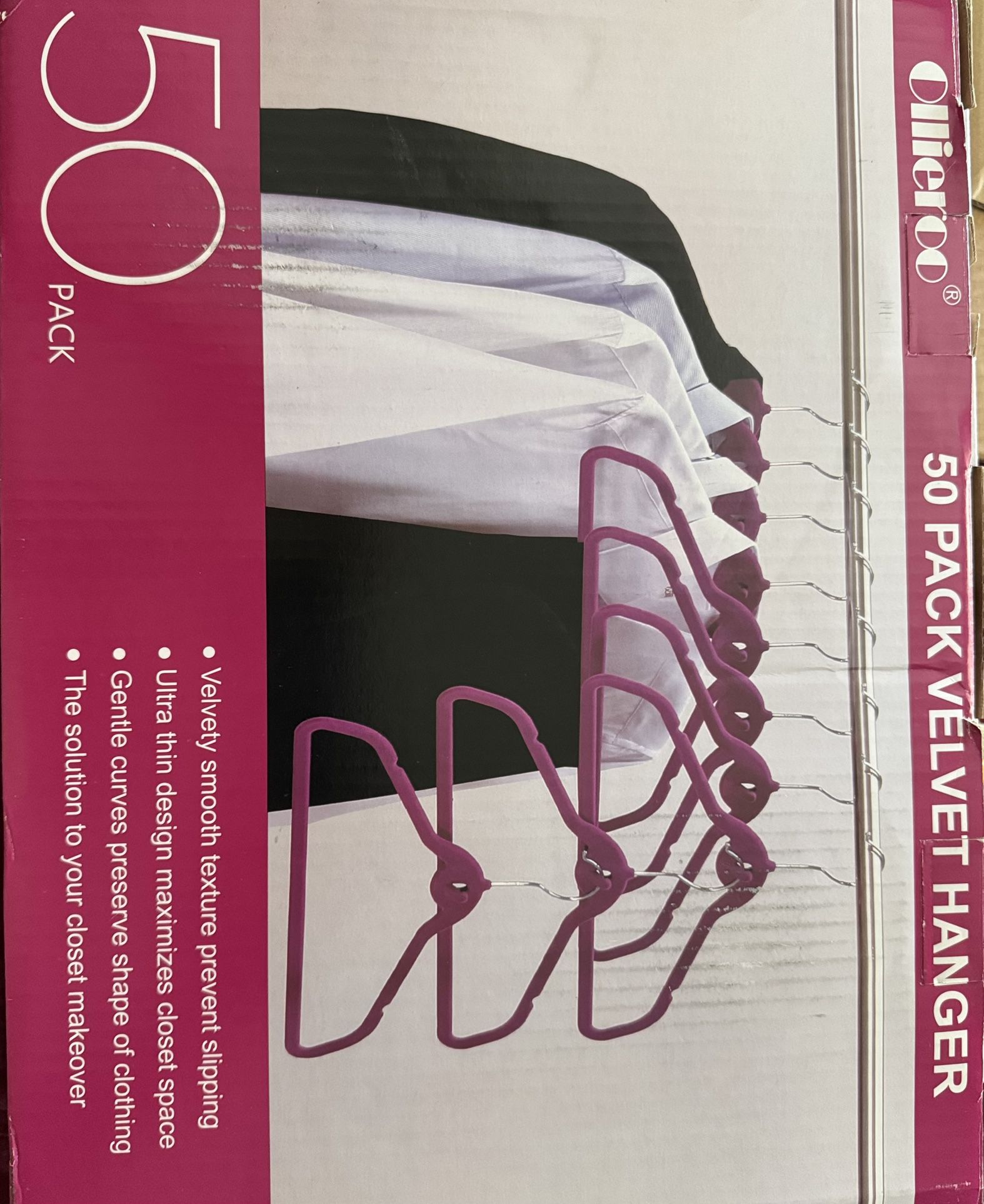 50 Pack Purple Velvet Hangers