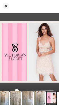 NEW!  Victoria's Secrets Dream Angels Floral Lace & Ring Slip Dress in ivory