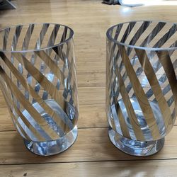 Glass Candle Holders 10” Tall, 6” Diameter 