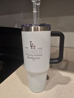 New White Engraved Dodgers Tumbler