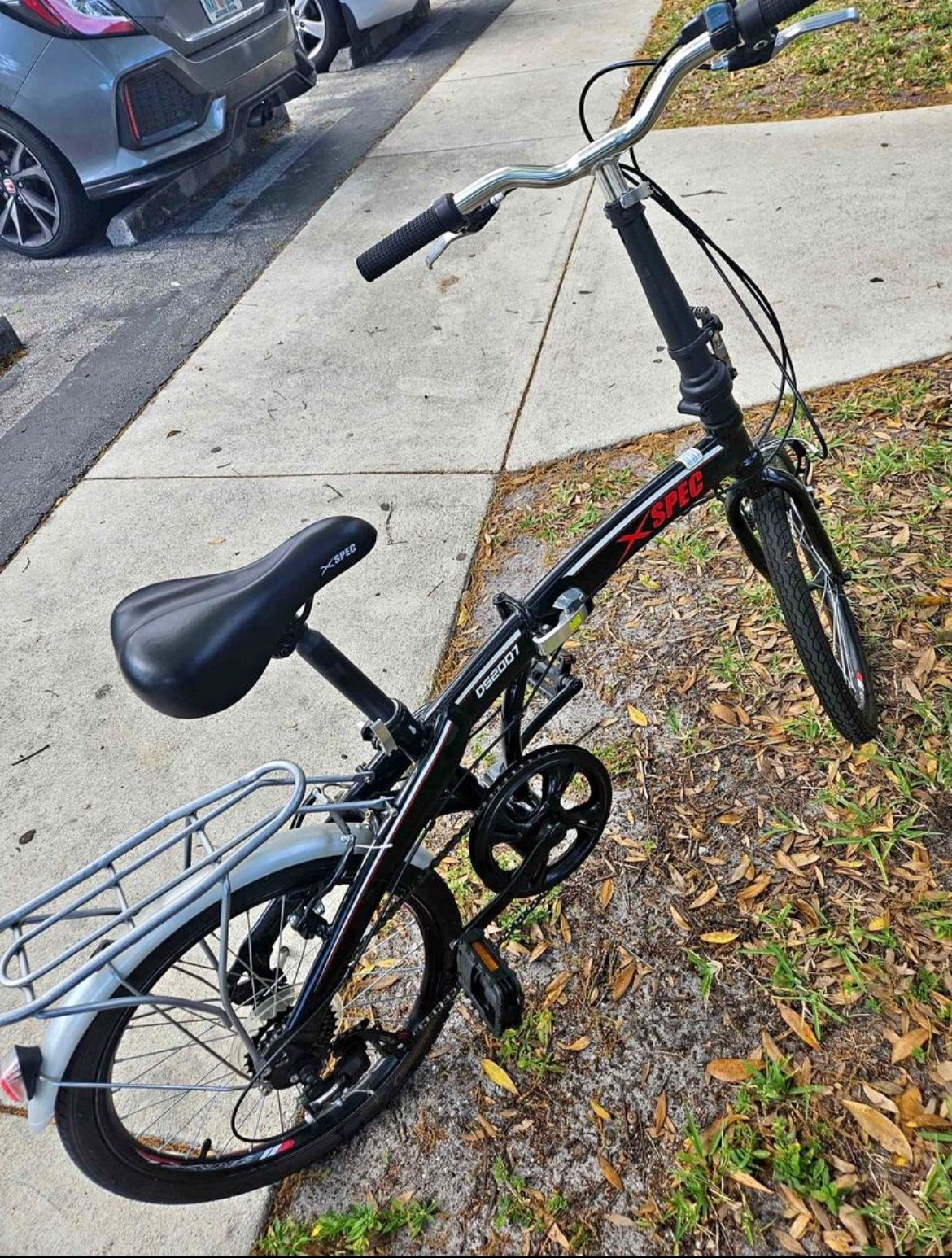 XSPEC 20" 7 SPEED FOLDING COMPACT CITY COMMUTER BIKE, BLACK