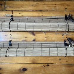 Bamboo Roll-Up Shades, 36”x72” — Pair