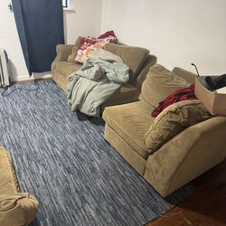 Four Piece Brown Sectional Sofa 