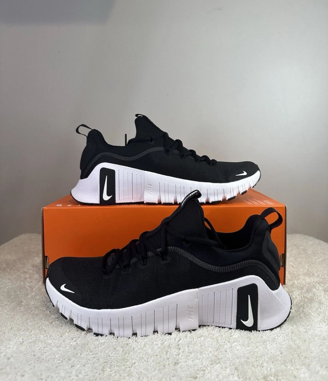 Nike Free Metcon 6 'Black White' FJ7127-001 Men's Size 10.5 Box Like New