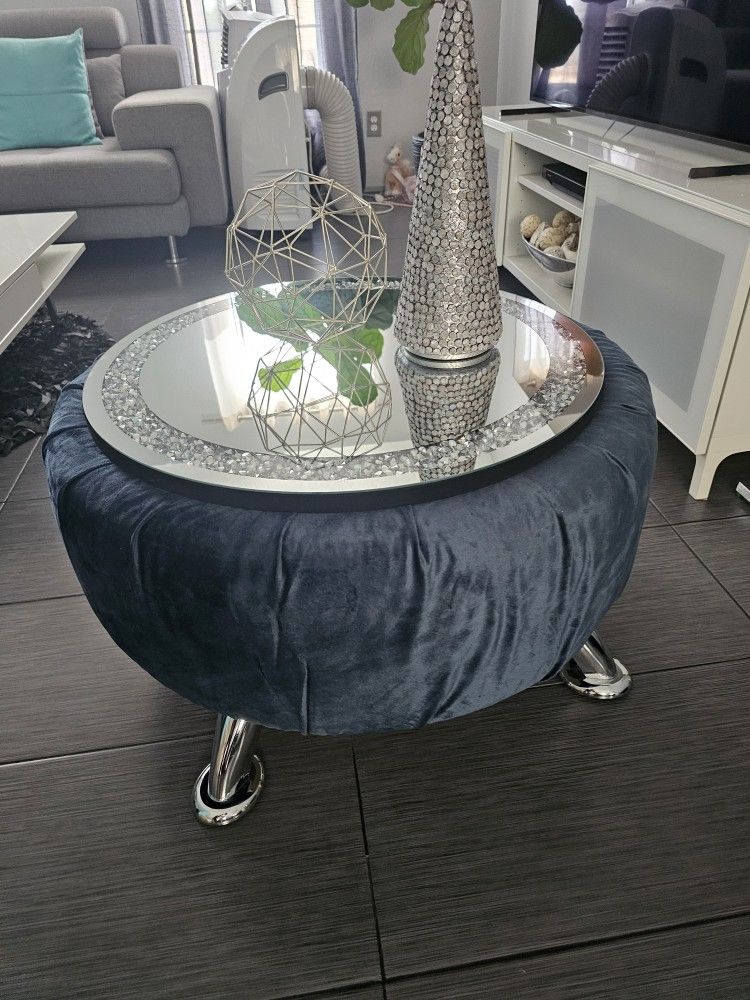 TIRE MIRROR COFFEE TABLE WITH STORAGE