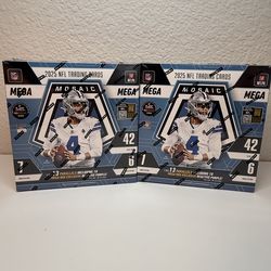 2025 NFL Trading Cards - 2 Mosaic Mega Boxes