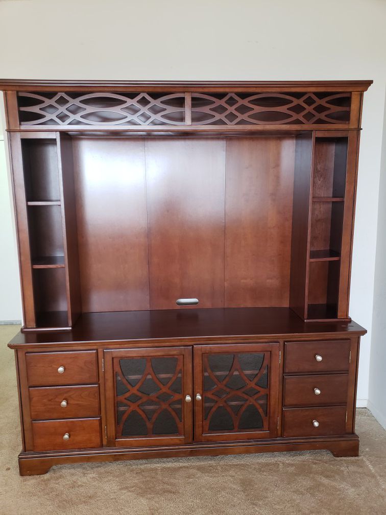 Bob's Furniture - Entertainment Center Wall Unit with 55" TV Console