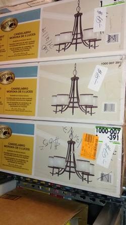 5 Light Bronze with Organza Shades Chandelier