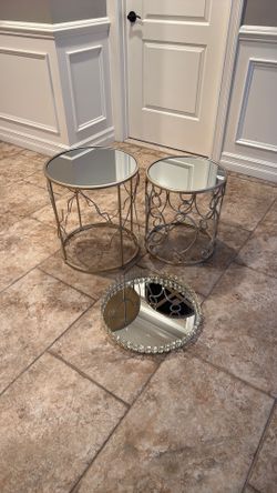 Mirror nesting tables and matching tray!