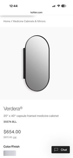 Kohler Verdera 20*40 capsule framed medicine cabinet
