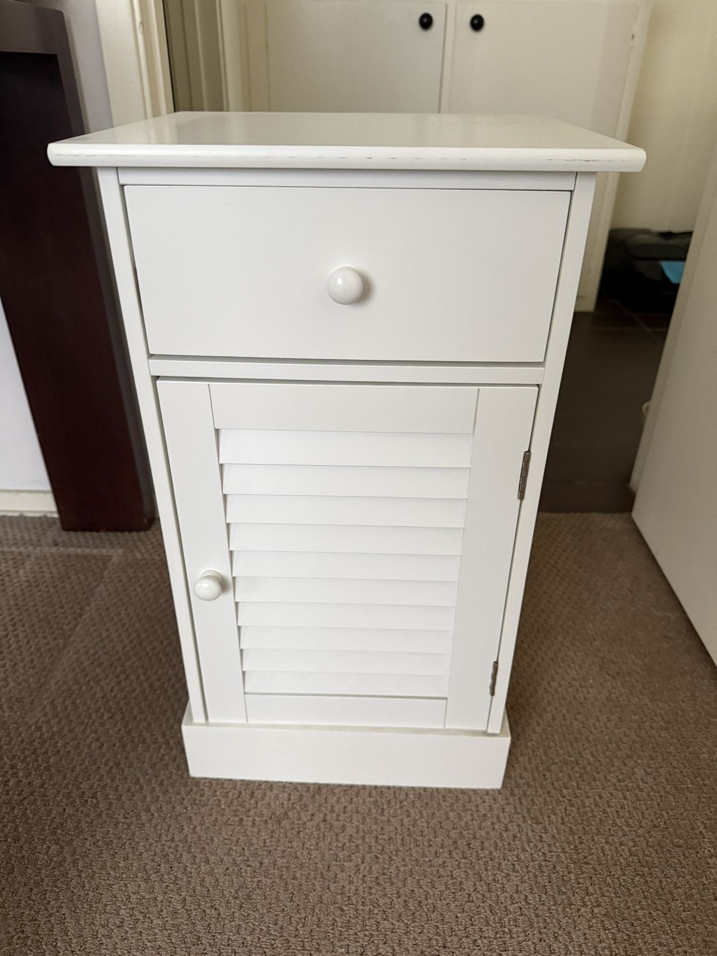 White Mini Storage Cabinet