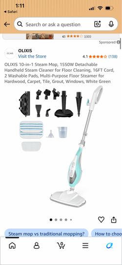 OLIXIS 10-in-1 Steam Mop 1550W