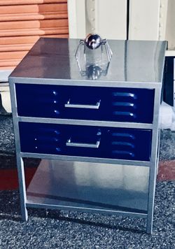 Two End Tables, Steel Metal Side Tables In Great Sturdy Condition