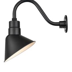 New 1-Light 11 in. R Series Satin Black Angle Shade, Dimmable 