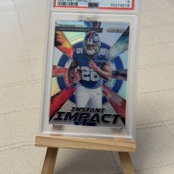 Saquon Barkley Prizm Rookie GIANTS EAGLES PSA 9