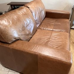 Light Brown Leather Sofa 