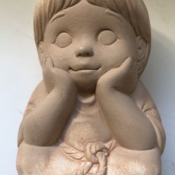 VTG 90’s Earthenware Studio Pottery Piece- Unglazed Decorative Figurine 5”