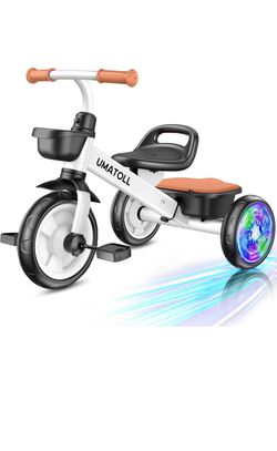 Umatoll Tricycle for Toddlers 2-5Year Old, for Boy Girl Trike with Light up Wheels