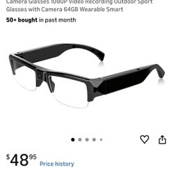 New! Camera Glasses 1080P Video Recording Outdoor Sport Glasses with Camera 64GB Wearable Smart 