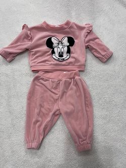 Baby Girl Minnie Mouse Velour Tracksuit Set