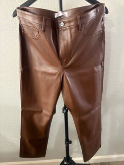 Brown Faux Leather Pants