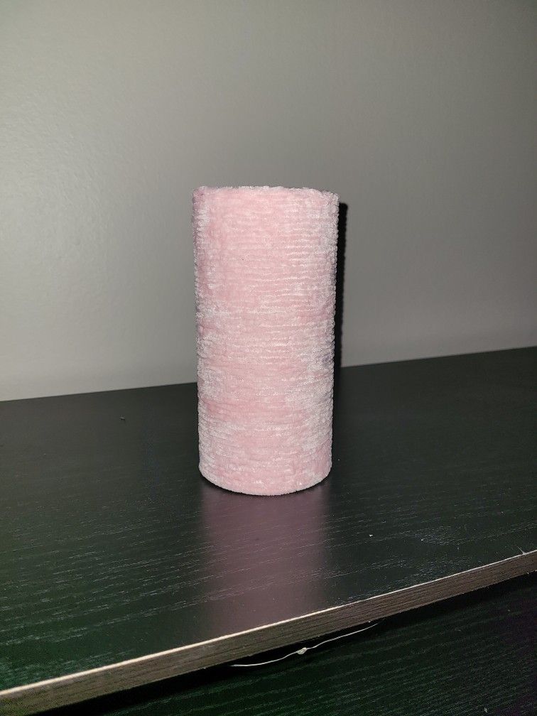 HANDMADE FUZZY PINK FLOWER VASE