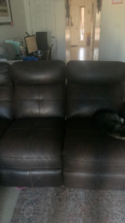 Leather sofa recliner right and left