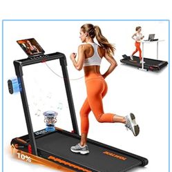 Walking Pad with Speaker, 6-in-1 7.5MPH Treadmills for Home with App Compatible, Walking Pad Treadmill with 10% Incline, LED Display, 3.0HP Brushless 