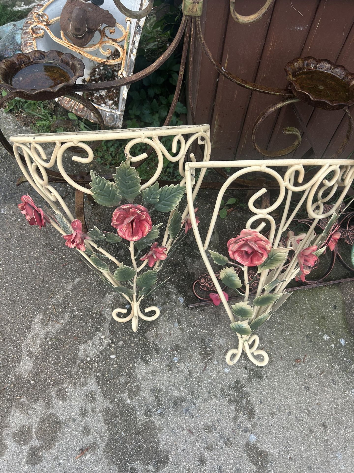 Tole Large Sconce Shelves 