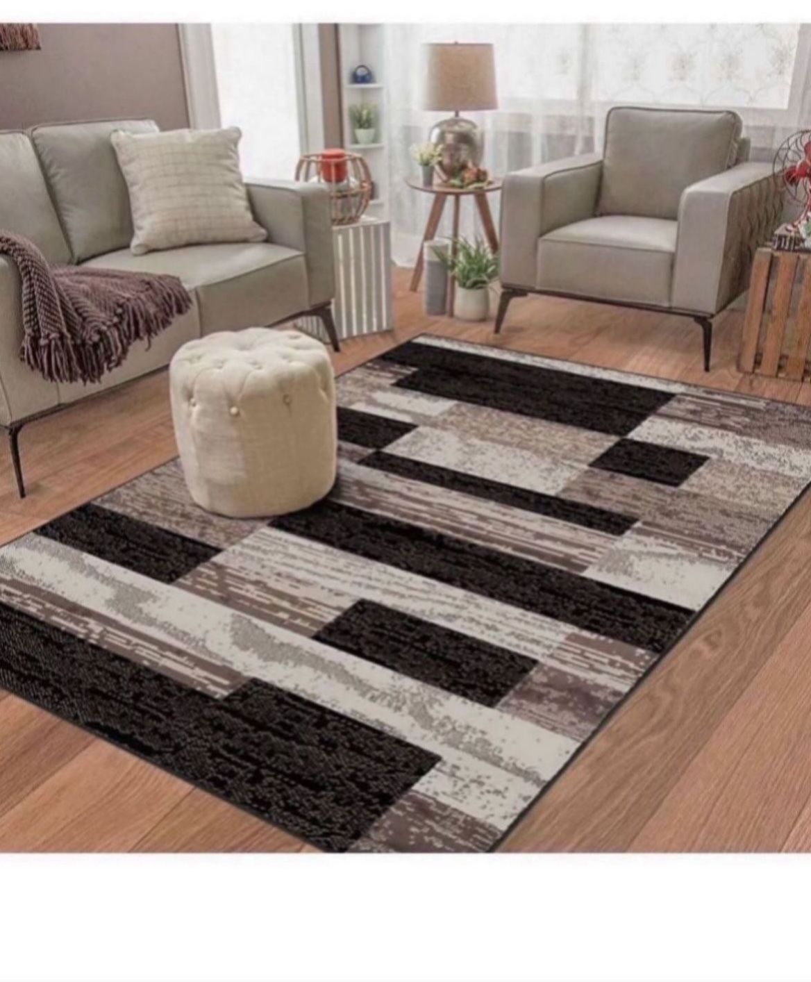 8ft X 10ft Superior Indoor Area Rug, Jute Backed, Modern Geometric Patchwork Floor Decor For Bedroom, Office, Living Room, Entryway, Hardwood Floors!!