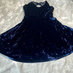 Dress sleeveless navy blue  Crushed velvet  small