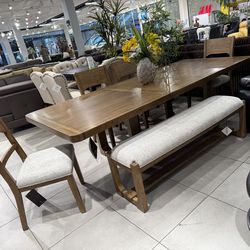 6pc Sining Set ✨ Rustic Style ✨ Long Table 108”L