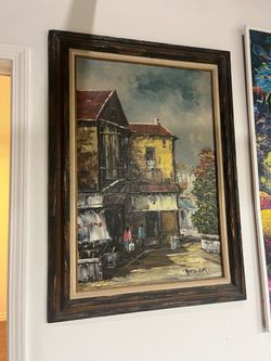 Oil painting on canvas framed