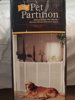 Pet Gate Safety Gate, The Pet Partition, New In Box, 32"x53" Adjustable & Retractable, Indoor or Outdoor Use