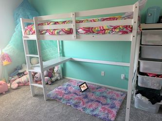 Loft bed with desk