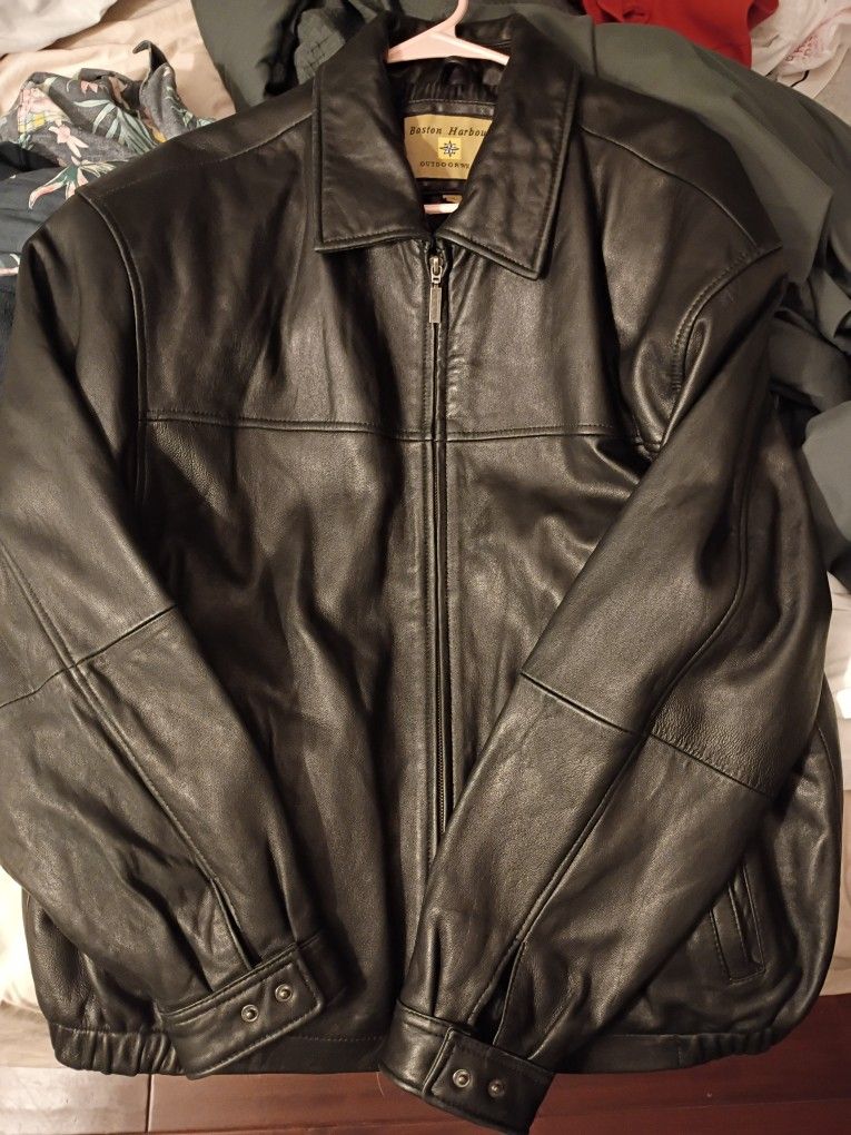 Boston Harbour Black XL Genuine Leather Jacket 