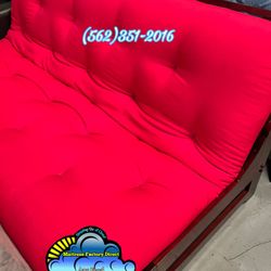 Red Futon Couch Sofa Convertible Bed Cama Nueva 