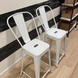 White Metal Bar Stools