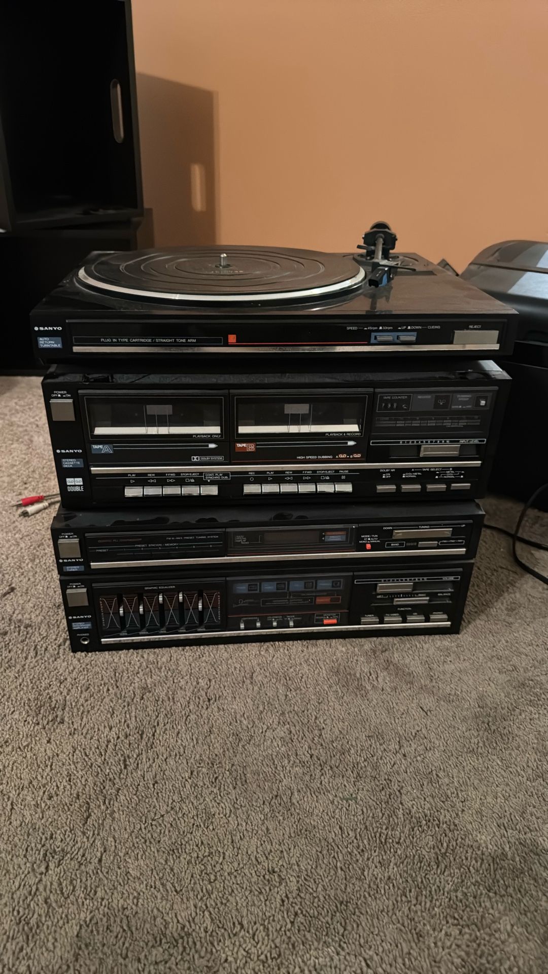 Sanyo Record Player And Cassette Players