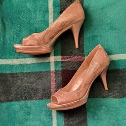 WOMENS SAM & LIBBY SNAKE PRINT HEELS SIZE 7