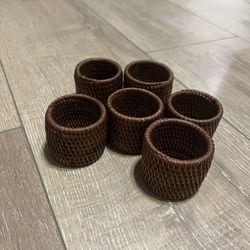Vintage Rattan Woven Napkin Rings