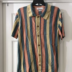 Urban Outfitters Men’s Multi Color Button Down Knit Dress Shirt
