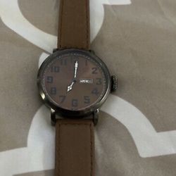 Invicta Men's Vintage Brown Dial Brown Genuine Leather Watch 