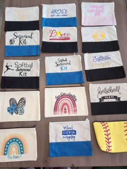 Softball/Mom Makeup Bags