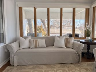 Pottery Barn Comfort Roll Grand Slipcovered Sofa