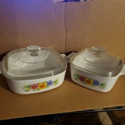 Vintage Pansey Casserole Dishes