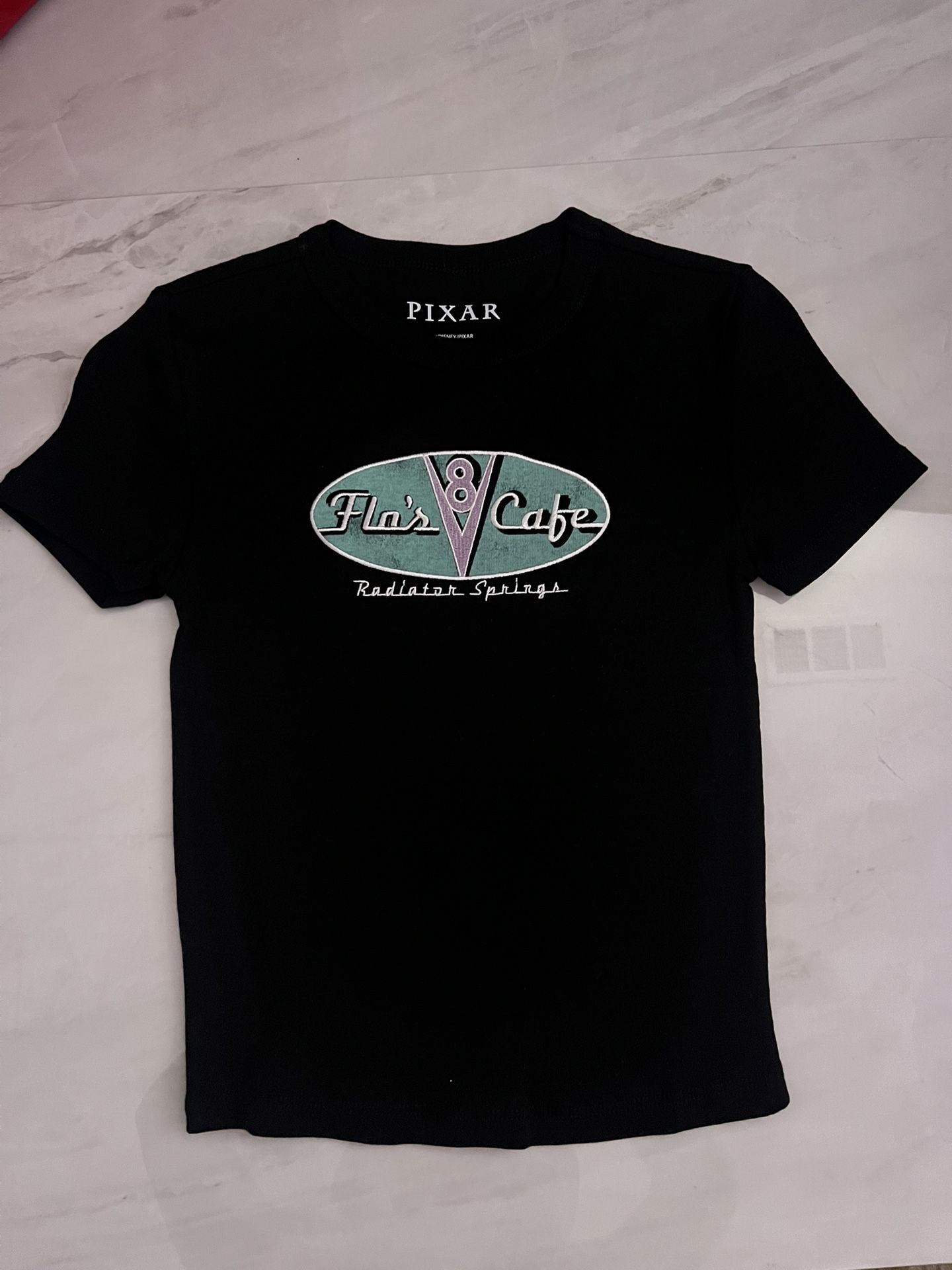 Black Pixar Cars Flo’s Cafe Radiator Springs T-shirt