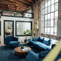 Blue Velvet Sofa And 2 Matching Lounge Chairs